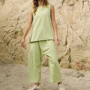 NWT Free People Hot Shot Relaxed Two Piece Set - Color Moss- Size M